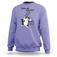 Funny Chubby Cat Tennis Sweatshirt Game Set And Meow - Wonder Print Shop