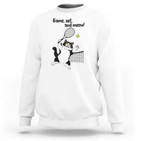 Funny Chubby Cat Tennis Sweatshirt Game Set And Meow - Wonder Print Shop