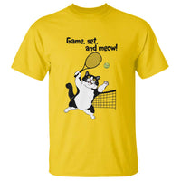 Funny Chubby Cat Tennis T Shirt Game Set And Meow - Wonder Print Shop