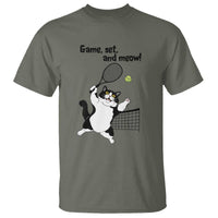 Funny Chubby Cat Tennis T Shirt Game Set And Meow - Wonder Print Shop