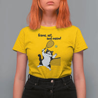 Funny Chubby Cat Tennis T Shirt For Women Game Set And Meow - Wonder Print Shop