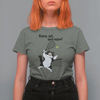 Funny Chubby Cat Tennis T Shirt For Women Game Set And Meow - Wonder Print Shop