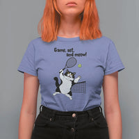 Funny Chubby Cat Tennis T Shirt For Women Game Set And Meow - Wonder Print Shop