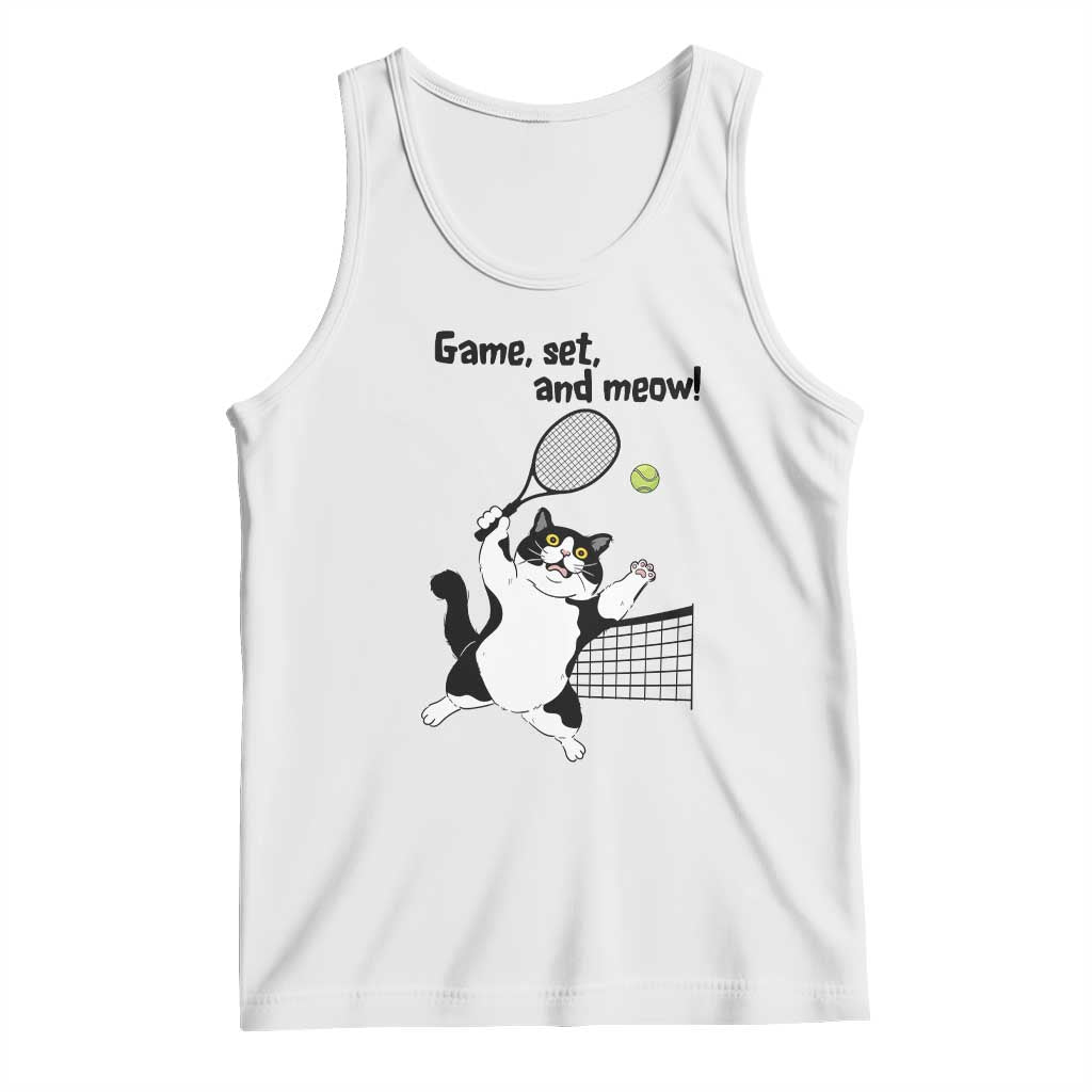 Funny Chubby Cat Tennis Tank Top Game Set And Meow - Wonder Print Shop