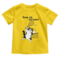 Funny Chubby Cat Tennis Toddler T Shirt Game Set And Meow - undefined
