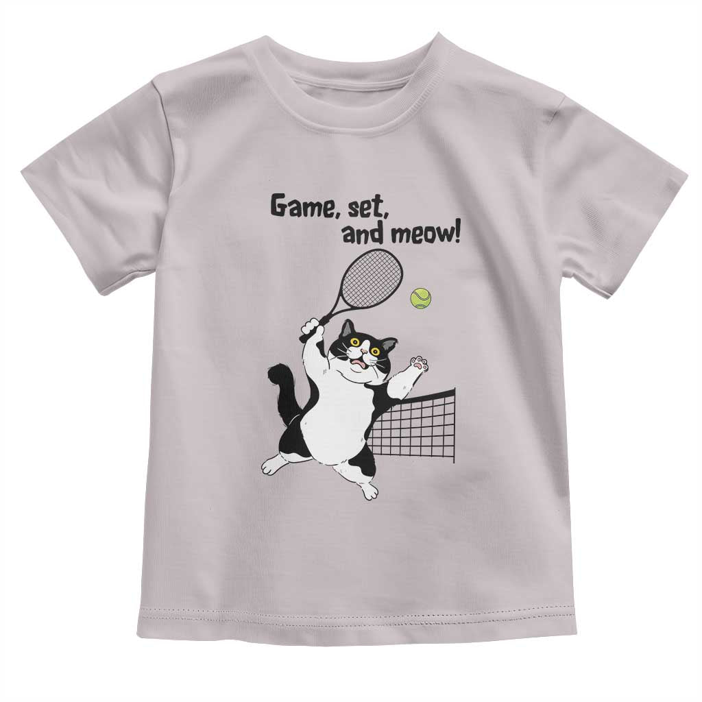 Funny Chubby Cat Tennis Toddler T Shirt Game Set And Meow - undefined