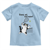 Funny Chubby Cat Tennis Toddler T Shirt Game Set And Meow - undefined