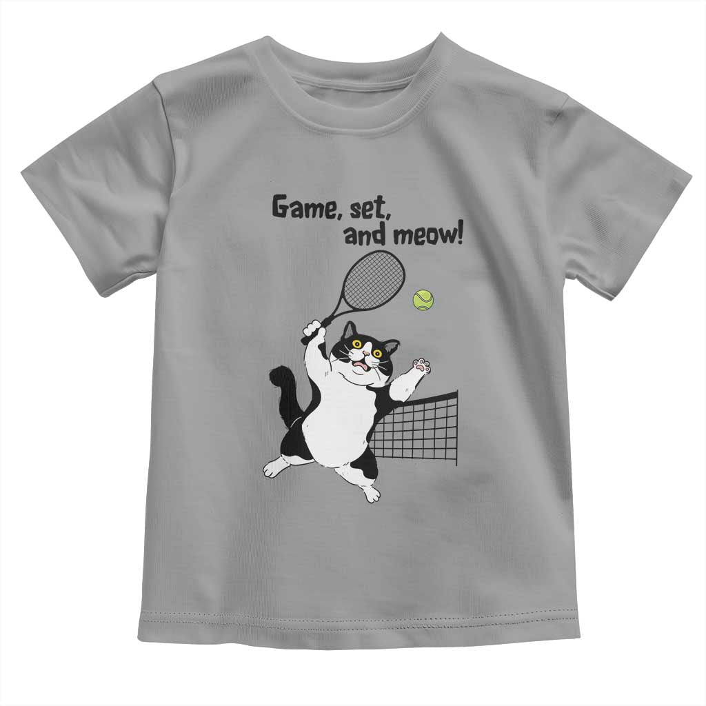 Funny Chubby Cat Tennis Toddler T Shirt Game Set And Meow - undefined