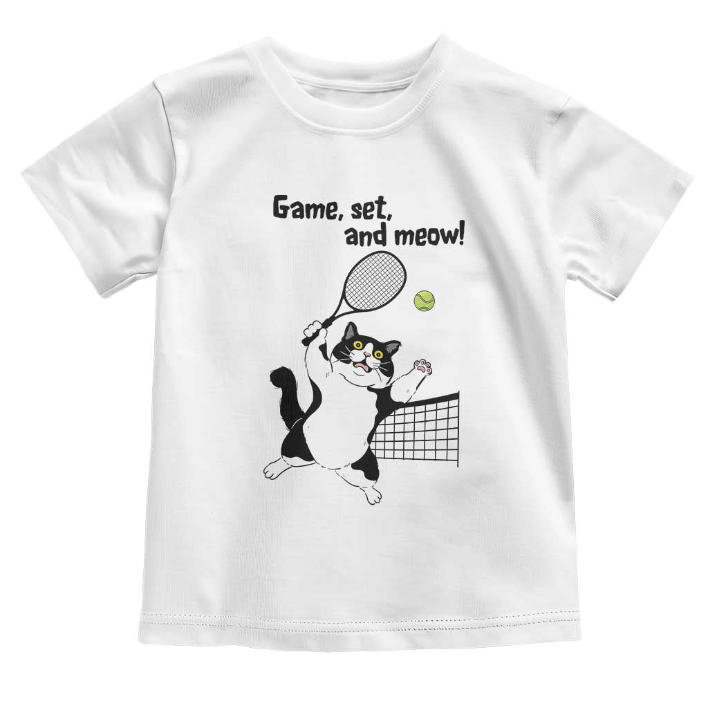 Funny Chubby Cat Tennis Toddler T Shirt Game Set And Meow - undefined