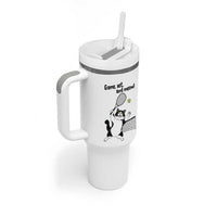 Funny Chubby Cat Tennis Tumbler With Handle Game Set And Meow - Wonder Print Shop