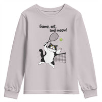 Funny Chubby Cat Tennis Youth Sweatshirt Game Set And Meow - Wonder Print Shop