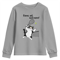 Funny Chubby Cat Tennis Youth Sweatshirt Game Set And Meow - Wonder Print Shop