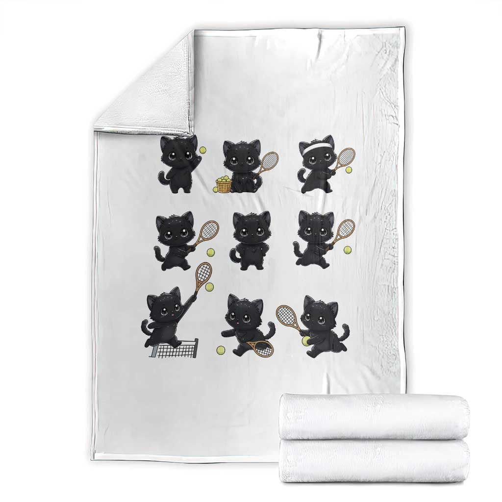 Funny Tennis Game Day Cat Throw Blanket Tennis Player Gift - Wonder Print Shop