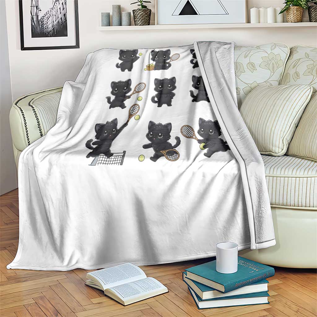 Funny Tennis Game Day Cat Throw Blanket Tennis Player Gift - Wonder Print Shop