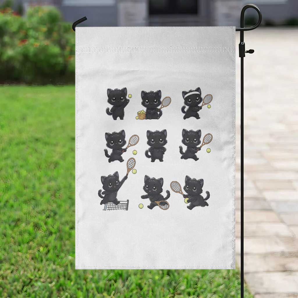 Funny Tennis Game Day Cat Garden Flag Tennis Player Gift - Wonder Print Shop