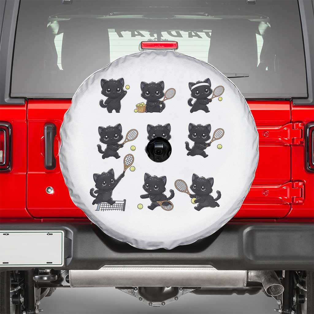 Funny Tennis Game Day Cat Spare Tire Cover Tennis Player Gift - Wonder Print Shop