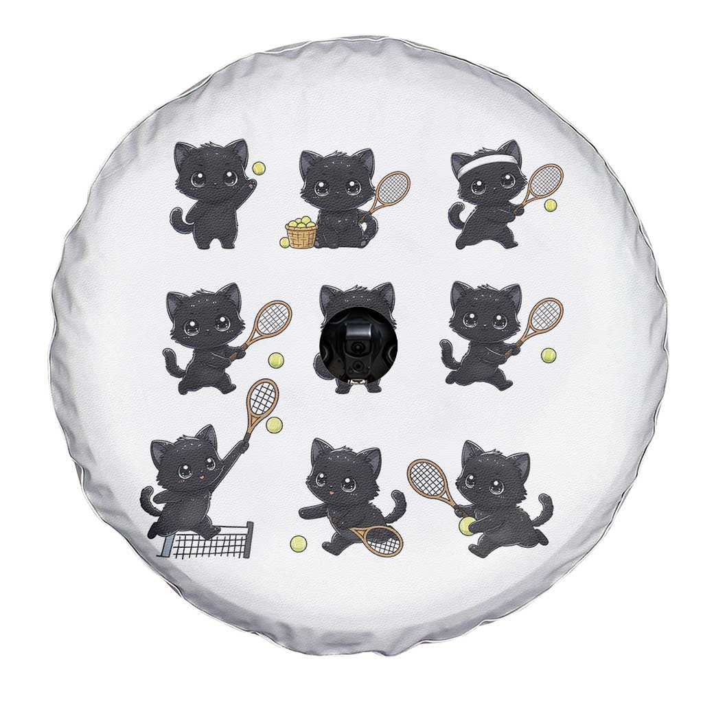Funny Tennis Game Day Cat Spare Tire Cover Tennis Player Gift - Wonder Print Shop