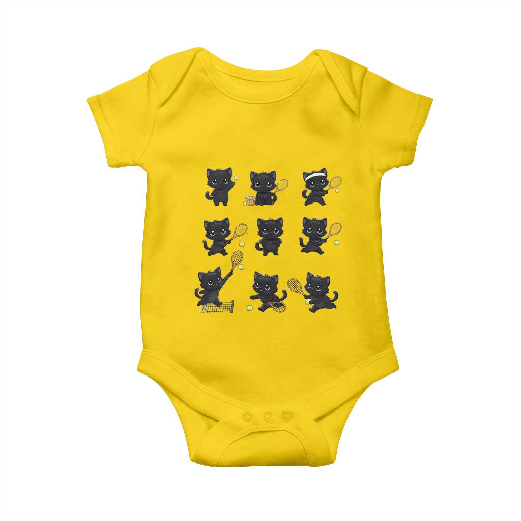 Funny Tennis Game Day Cat Baby Onesie Tennis Player Gift - Wonder Print Shop