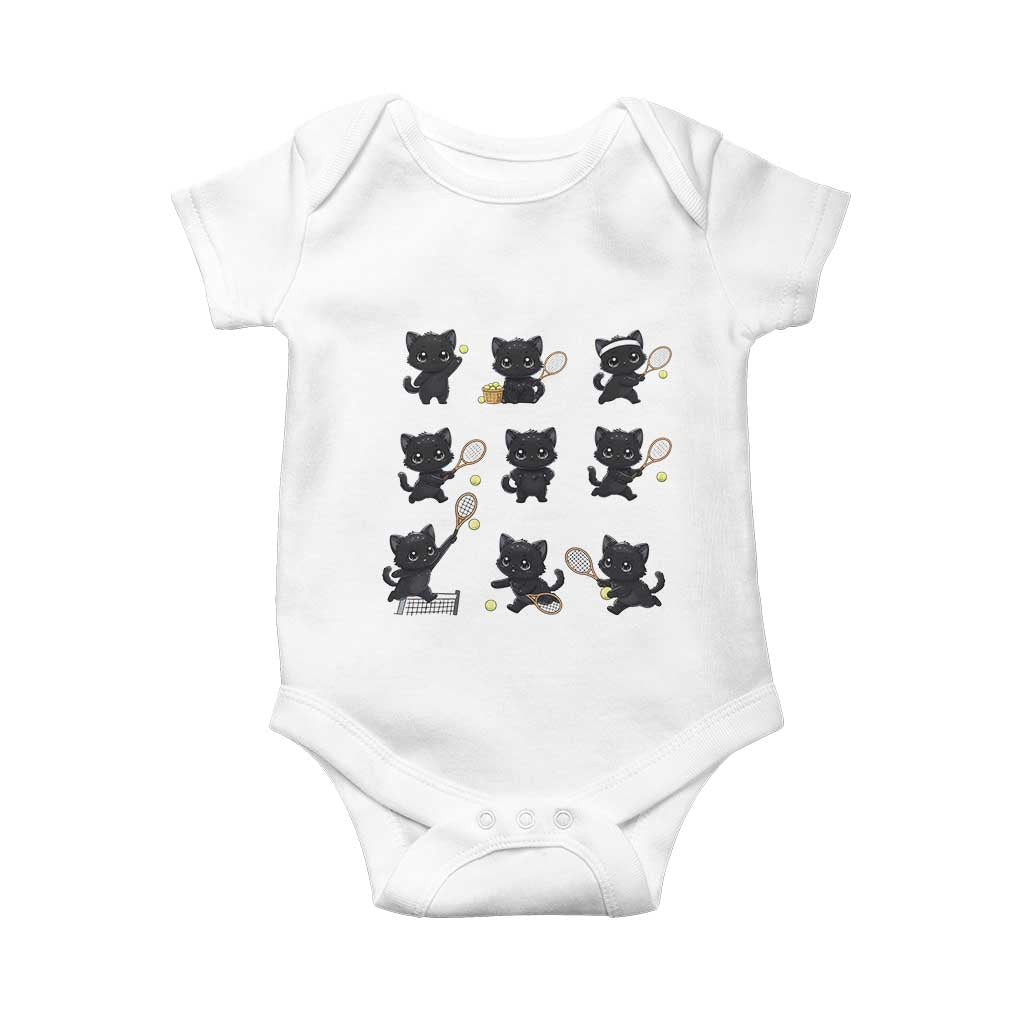 Funny Tennis Game Day Cat Baby Onesie Tennis Player Gift - Wonder Print Shop