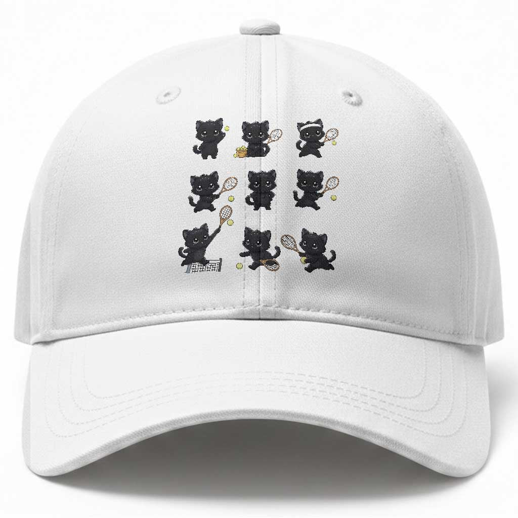 Funny Tennis Game Day Cat Baseball Cap Tennis Player Gift