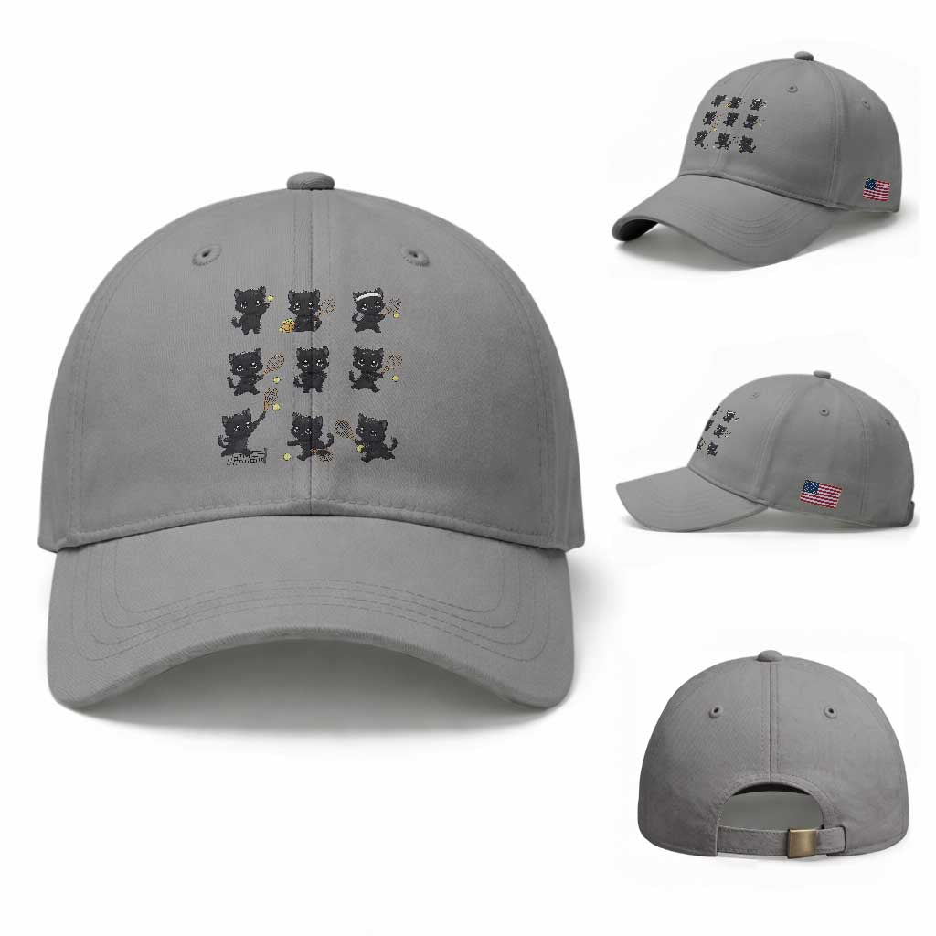 Funny Tennis Game Day Cat Baseball Cap Tennis Player Gift