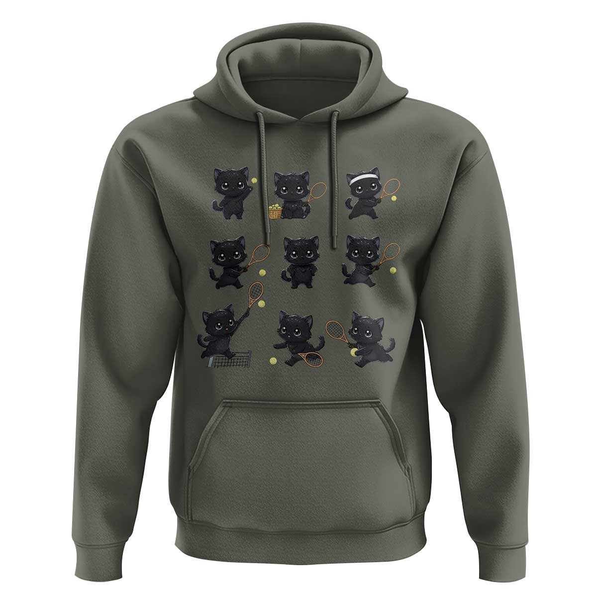 Funny Tennis Game Day Cat Hoodie Tennis Player Gift - Wonder Print Shop
