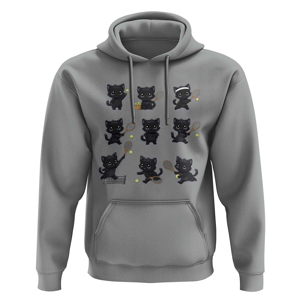 Funny Tennis Game Day Cat Hoodie Tennis Player Gift - Wonder Print Shop