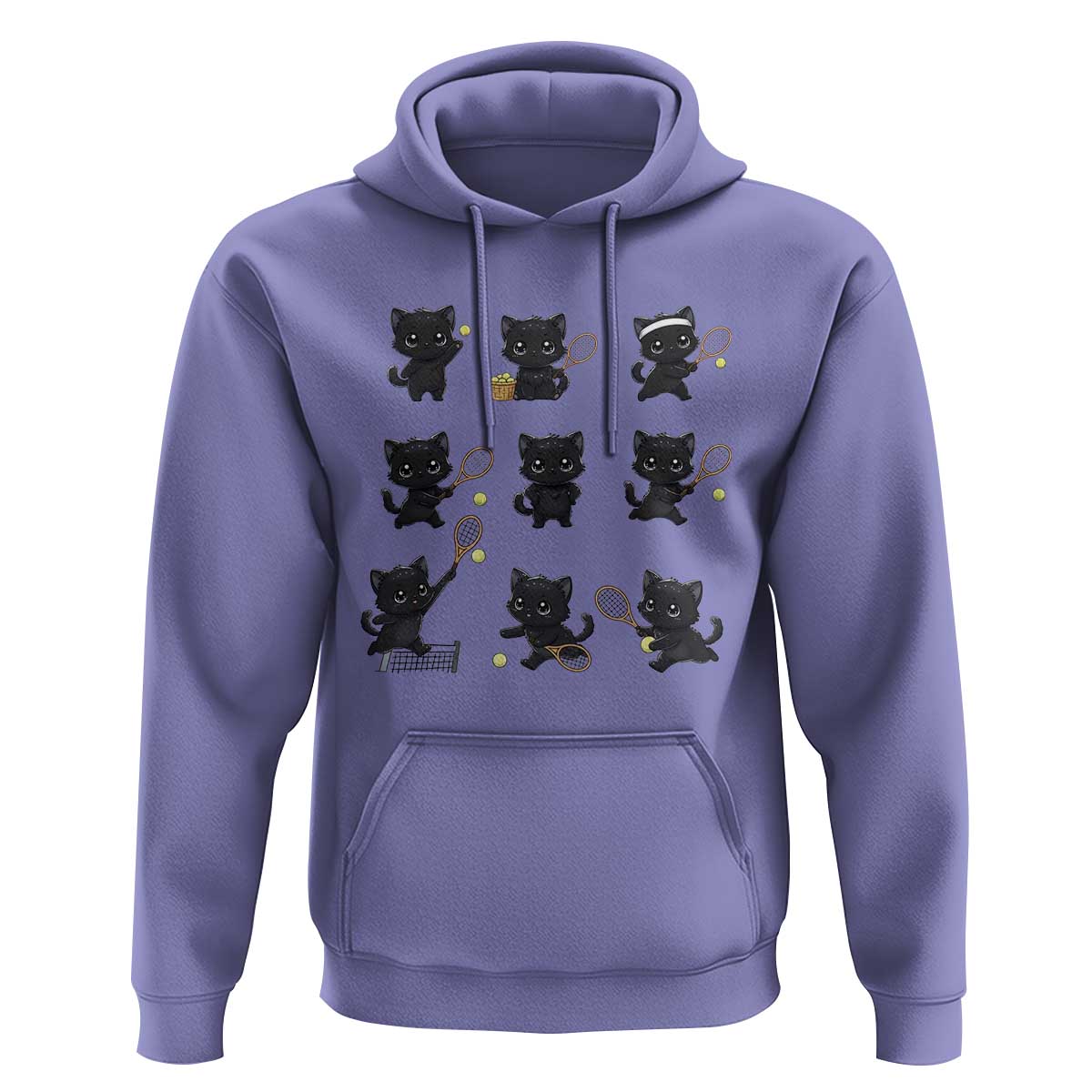 Funny Tennis Game Day Cat Hoodie Tennis Player Gift - Wonder Print Shop