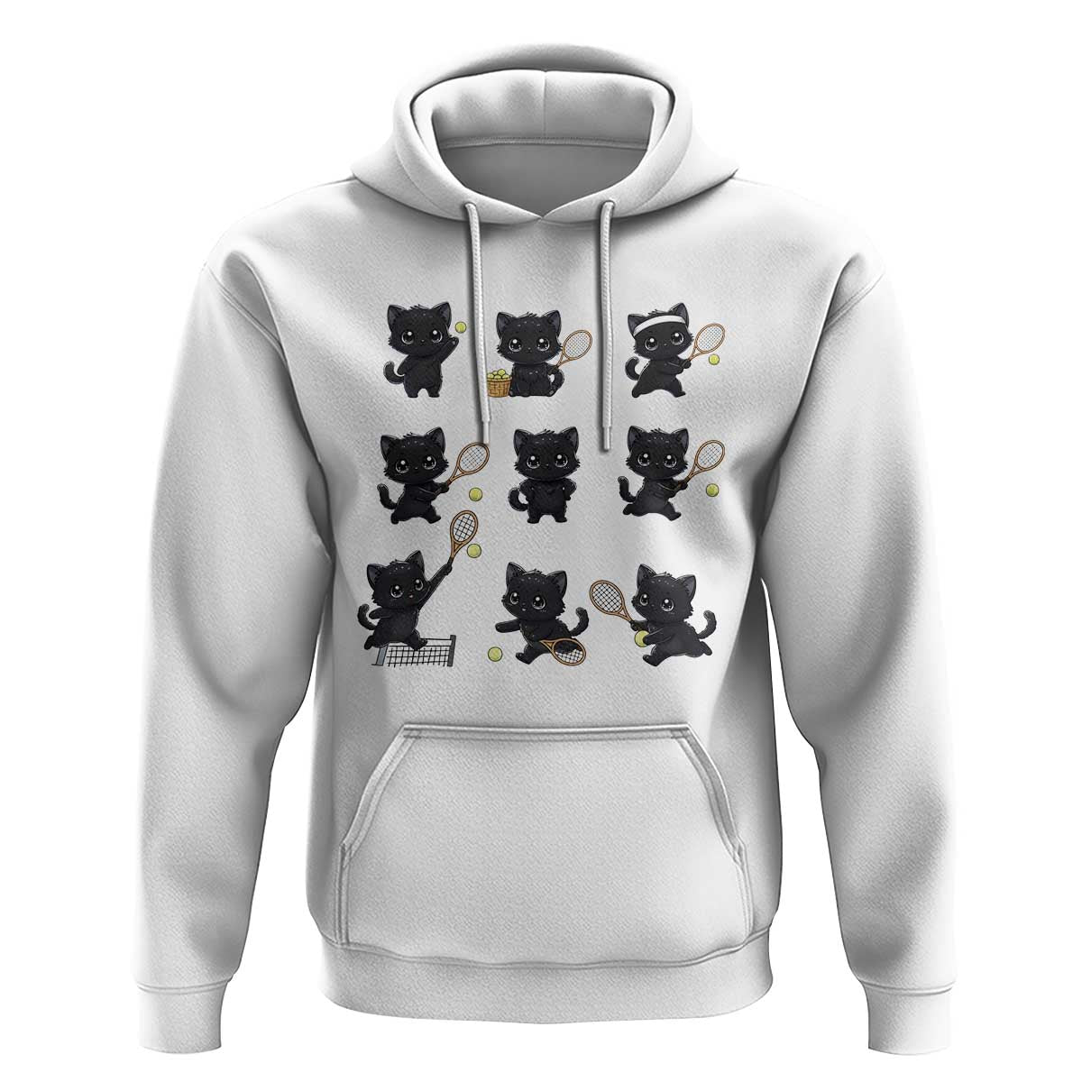 Funny Tennis Game Day Cat Hoodie Tennis Player Gift - Wonder Print Shop
