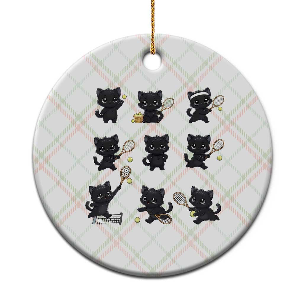 Funny Tennis Game Day Cat Ceramic Ornament Tennis Player Gift - Wonder Print Shop
