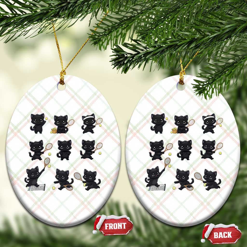 Funny Tennis Game Day Cat Ceramic Ornament Tennis Player Gift - Wonder Print Shop