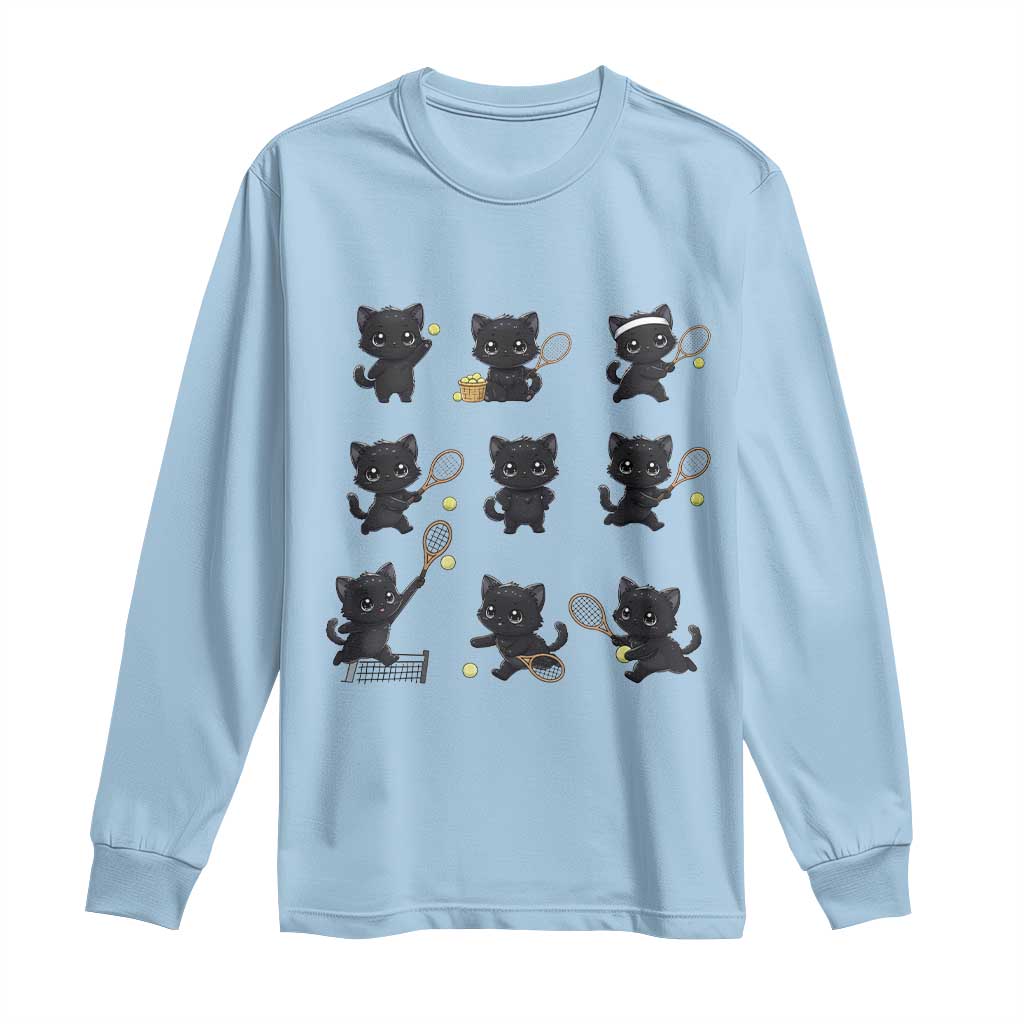 Funny Tennis Game Day Cat Long Sleeve Shirt Tennis Player Gift - Wonder Print Shop