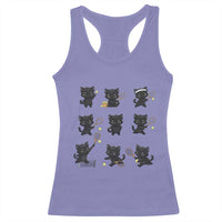 Funny Tennis Game Day Cat Racerback Tank Top Tennis Player Gift - Wonder Print Shop