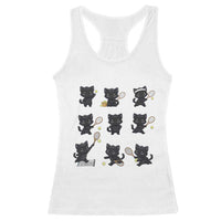 Funny Tennis Game Day Cat Racerback Tank Top Tennis Player Gift - Wonder Print Shop