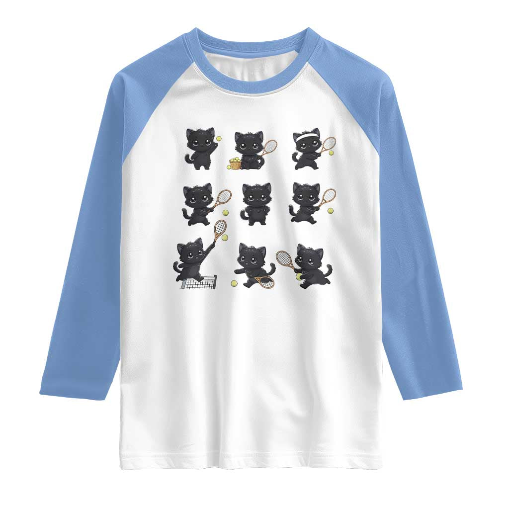 Funny Tennis Game Day Cat Raglan Shirt Tennis Player Gift - Wonder Print Shop