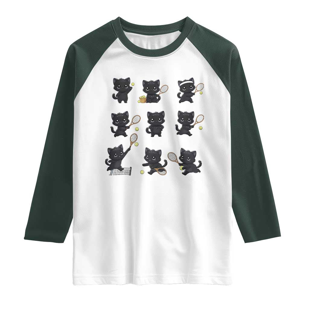 Funny Tennis Game Day Cat Raglan Shirt Tennis Player Gift - Wonder Print Shop