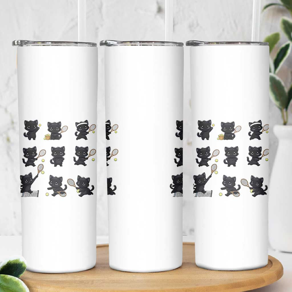 Funny Tennis Game Day Cat Skinny Tumbler Tennis Player Gift - Wonder Print Shop