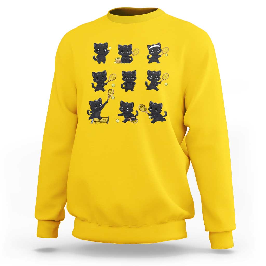 Funny Tennis Game Day Cat Sweatshirt Tennis Player Gift - Wonder Print Shop