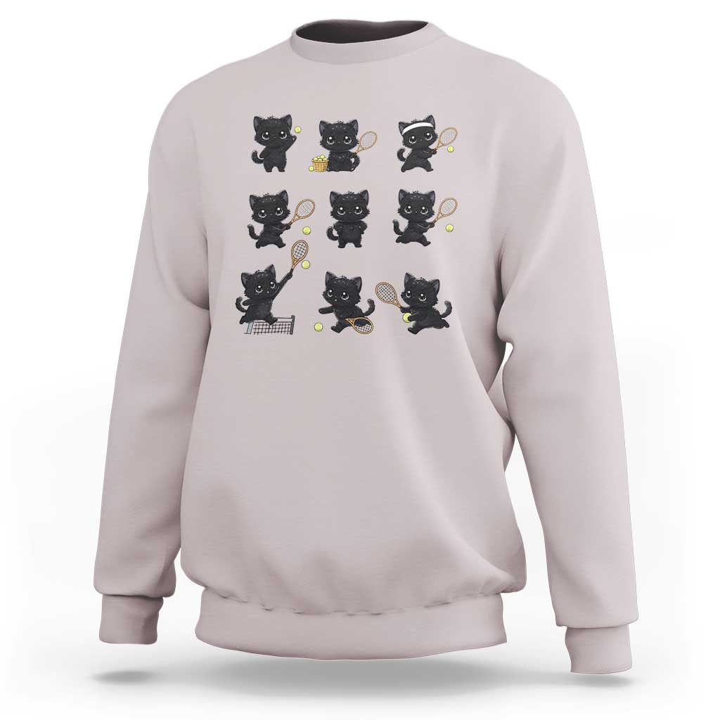 Funny Tennis Game Day Cat Sweatshirt Tennis Player Gift - Wonder Print Shop