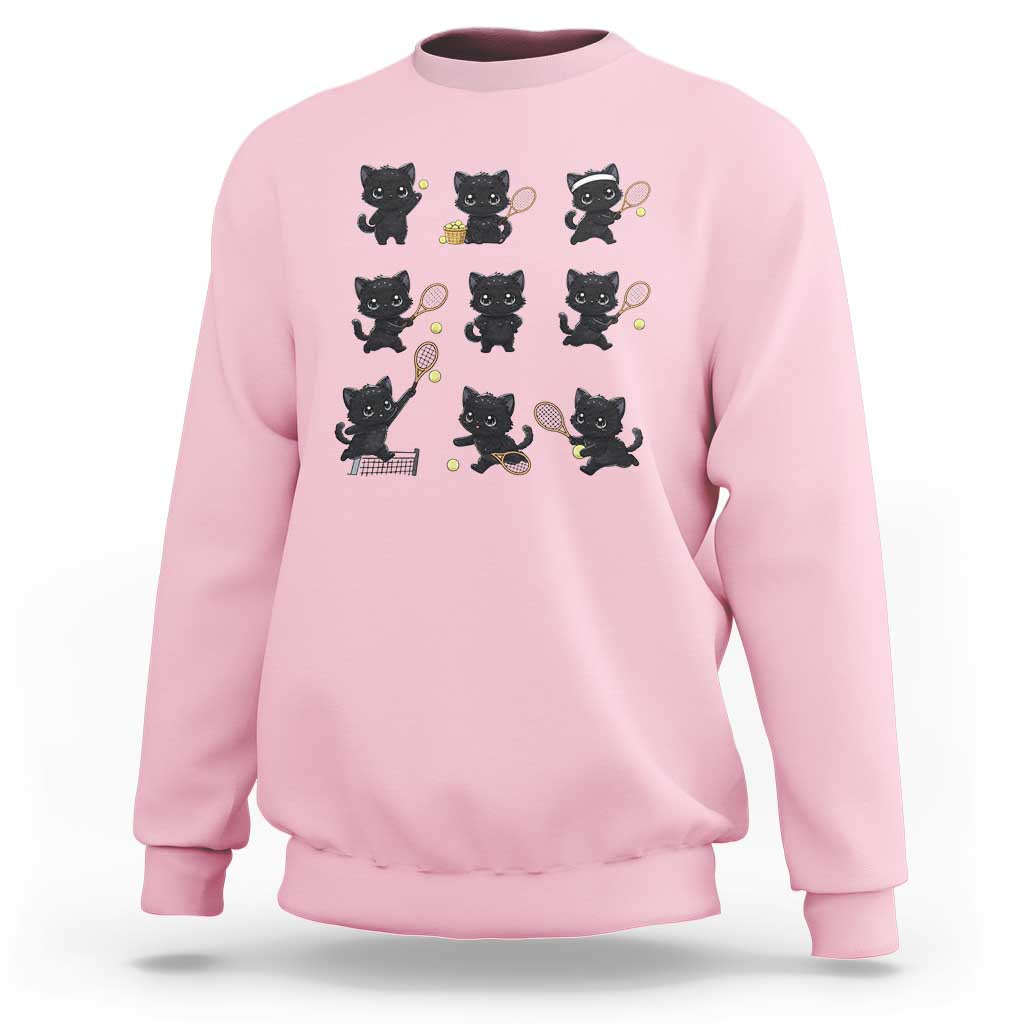 Funny Tennis Game Day Cat Sweatshirt Tennis Player Gift - Wonder Print Shop