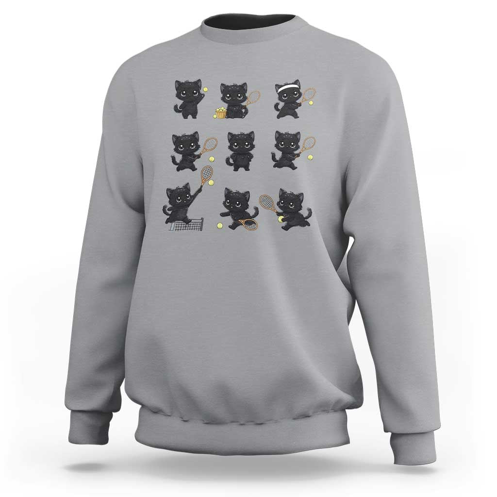 Funny Tennis Game Day Cat Sweatshirt Tennis Player Gift - Wonder Print Shop