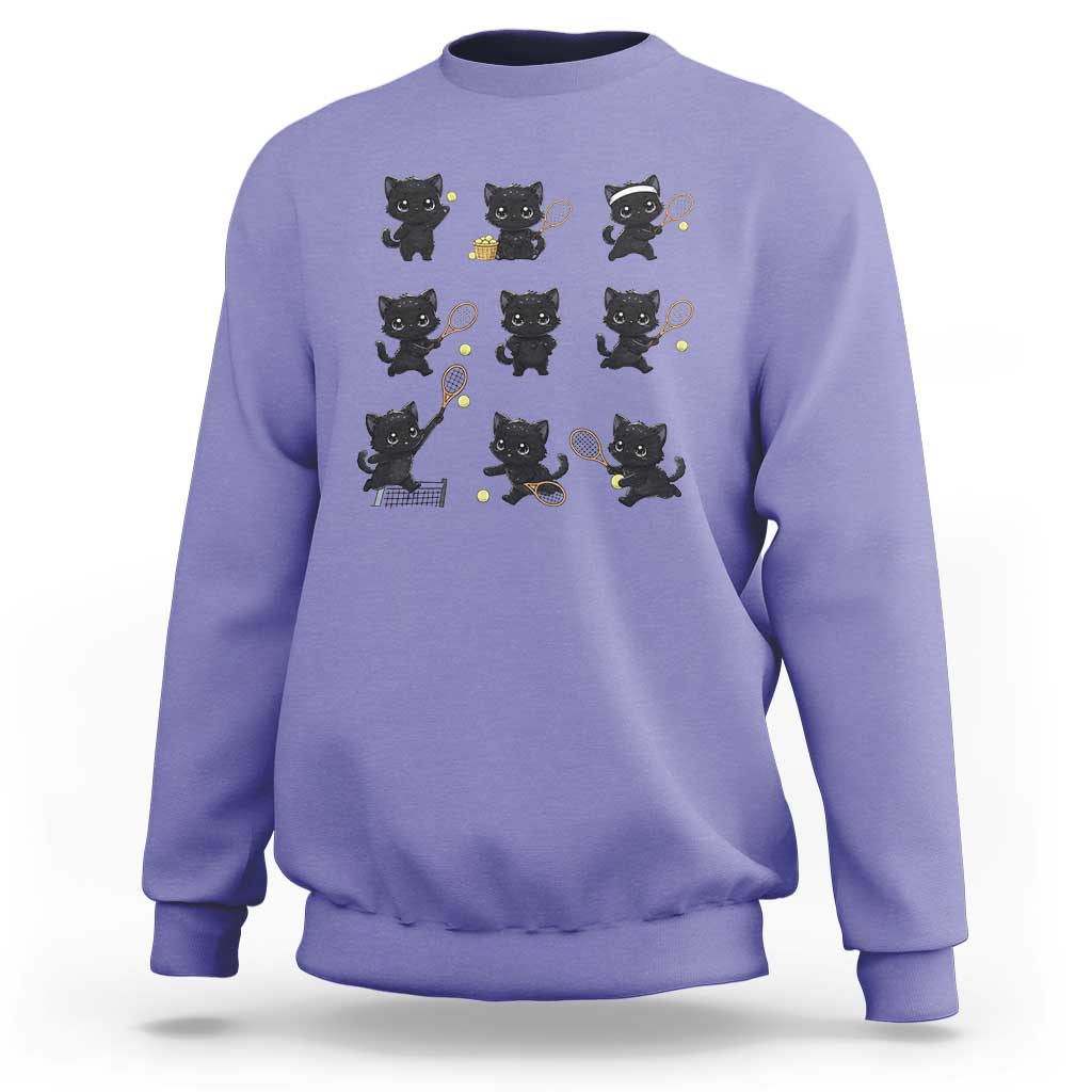 Funny Tennis Game Day Cat Sweatshirt Tennis Player Gift - Wonder Print Shop