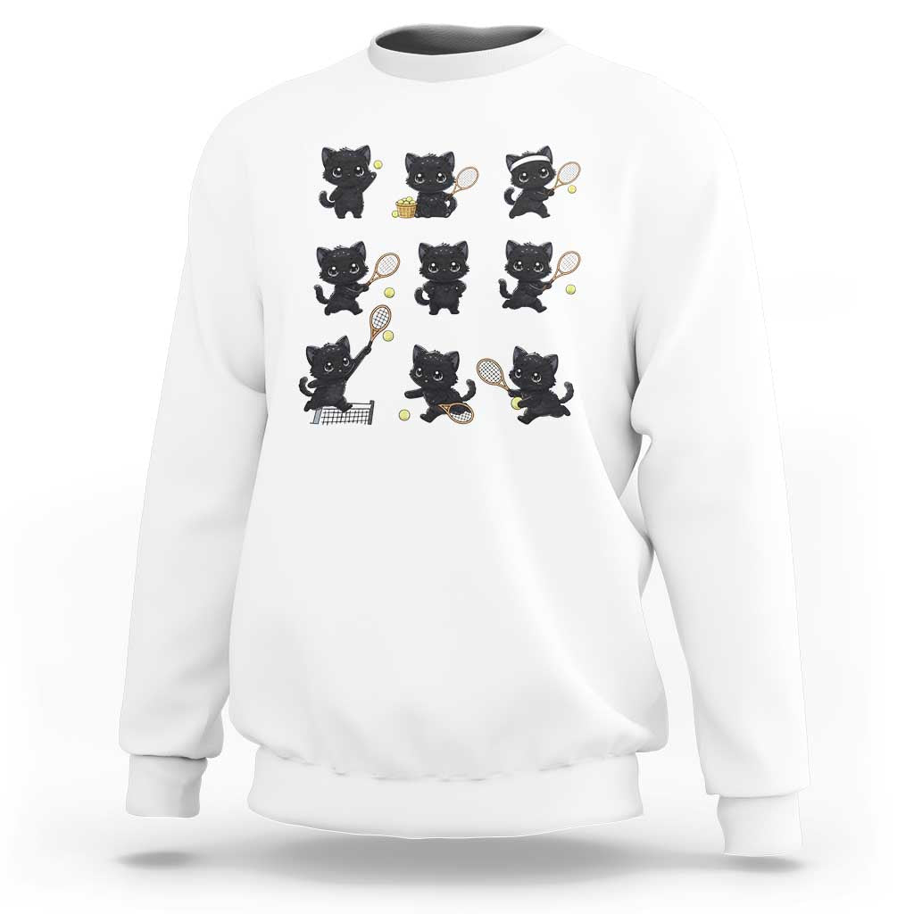 Funny Tennis Game Day Cat Sweatshirt Tennis Player Gift - Wonder Print Shop