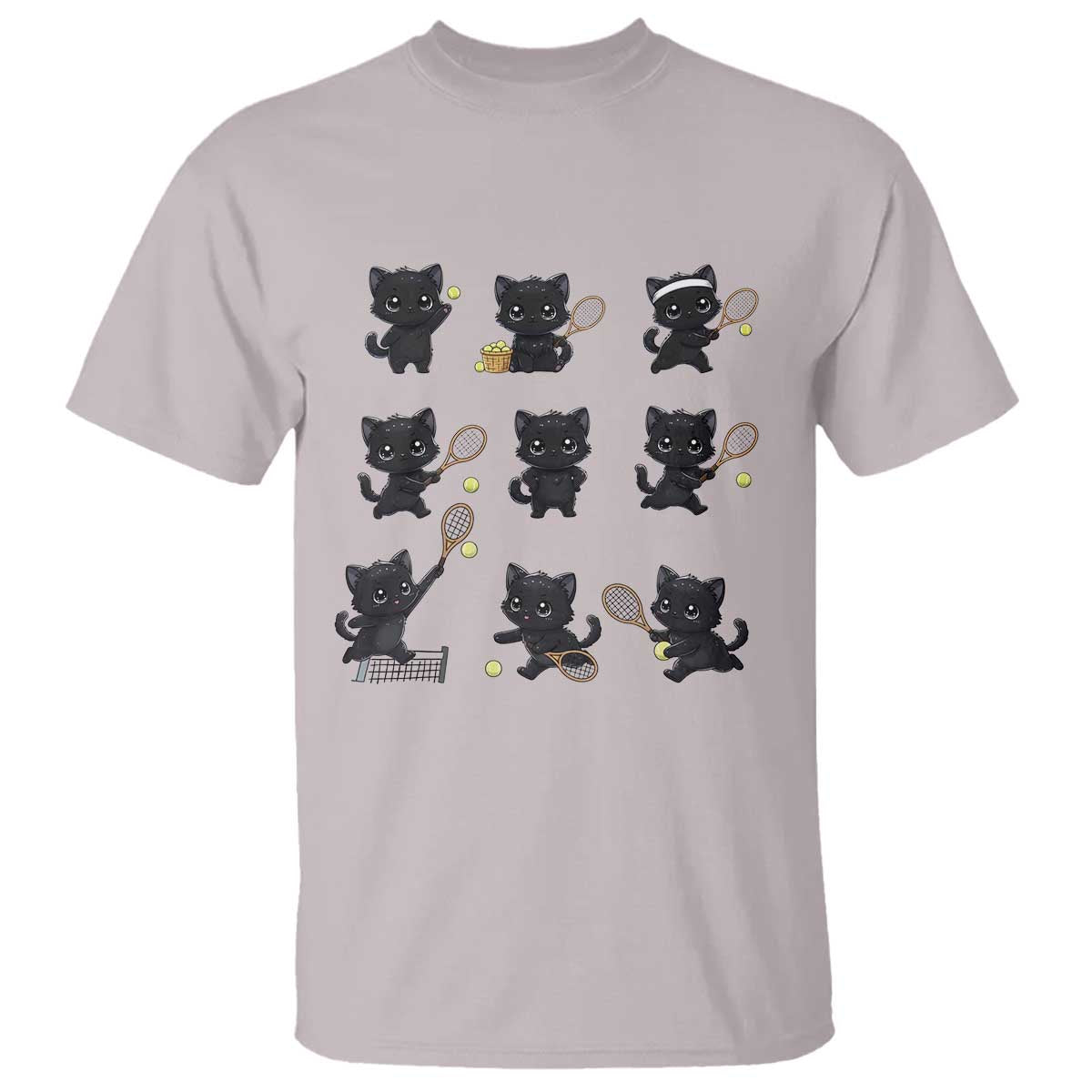 Funny Tennis Game Day Cat T Shirt Tennis Player Gift - Wonder Print Shop
