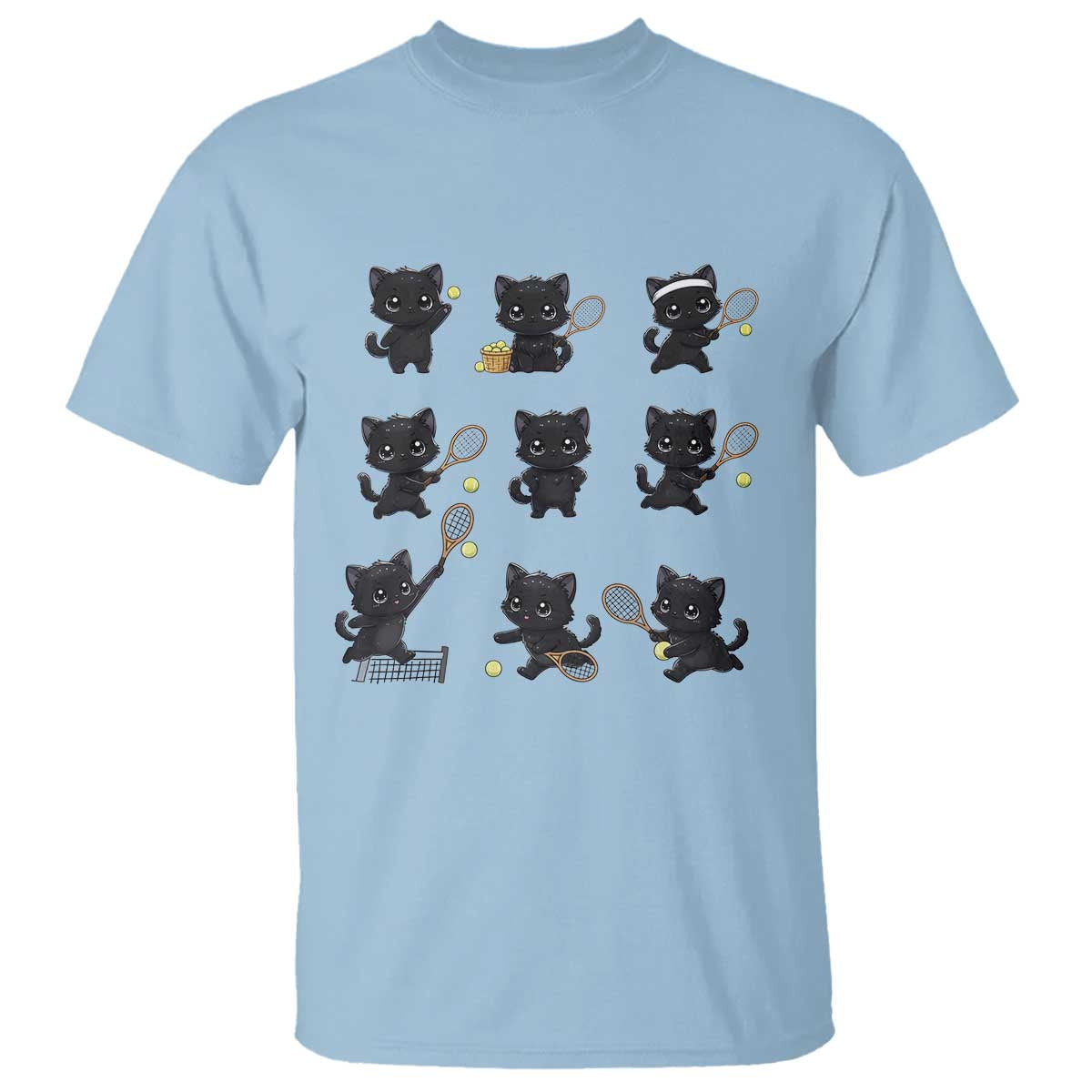 Funny Tennis Game Day Cat T Shirt Tennis Player Gift - Wonder Print Shop