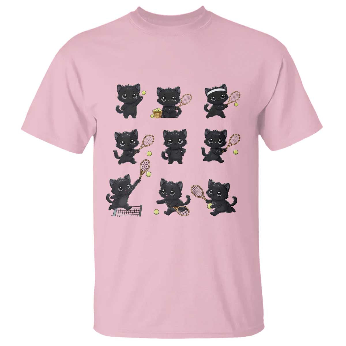 Funny Tennis Game Day Cat T Shirt Tennis Player Gift - Wonder Print Shop