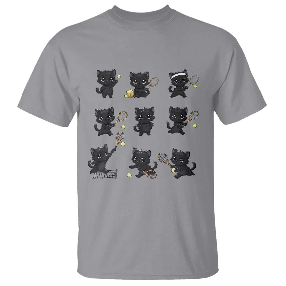 Funny Tennis Game Day Cat T Shirt Tennis Player Gift - Wonder Print Shop