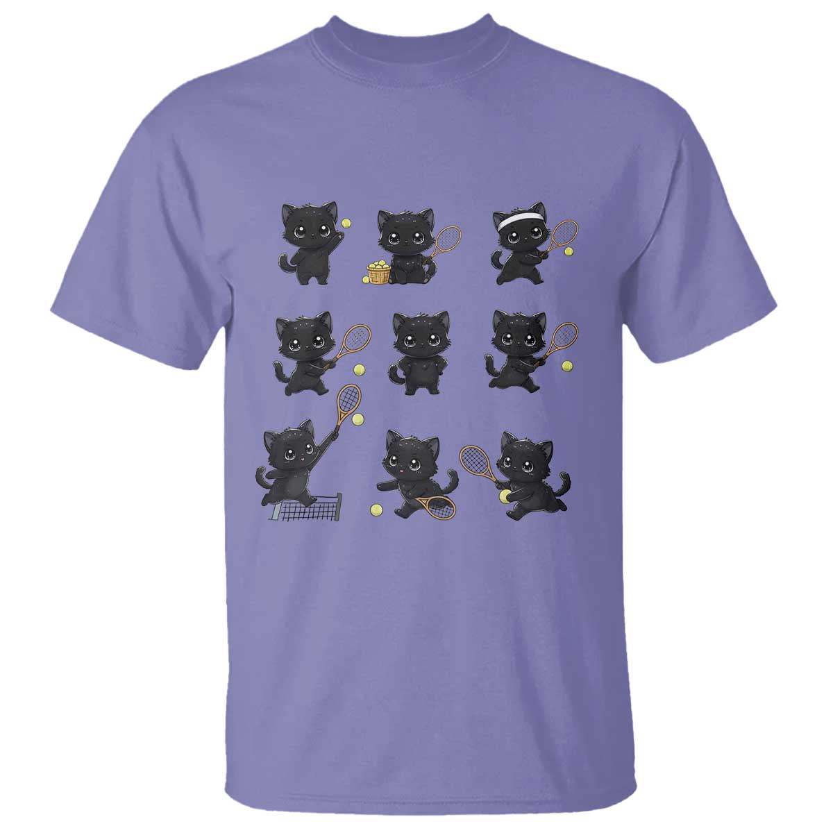 Funny Tennis Game Day Cat T Shirt Tennis Player Gift - Wonder Print Shop