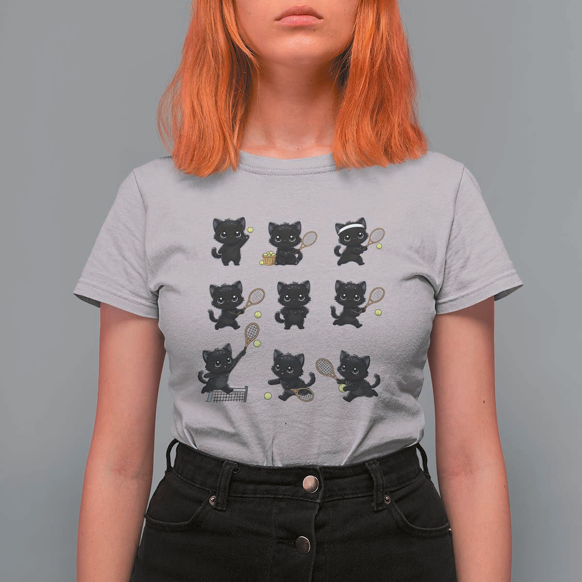 Funny Tennis Game Day Cat T Shirt For Women Tennis Player Gift - Wonder Print Shop