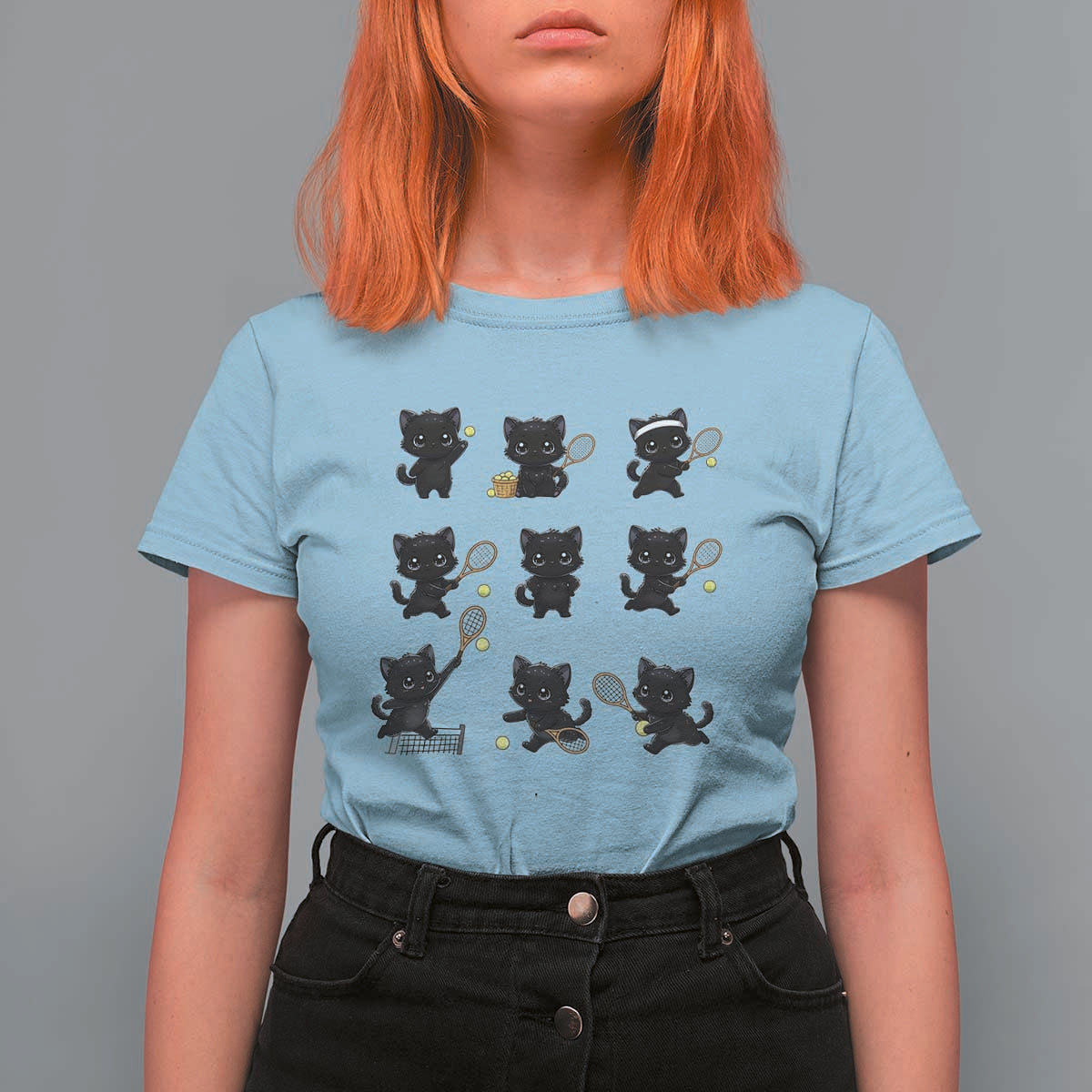 Funny Tennis Game Day Cat T Shirt For Women Tennis Player Gift - Wonder Print Shop